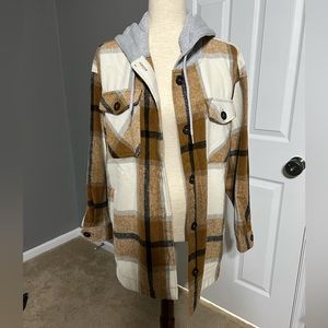 Zenana Flannel Hooded Shacket